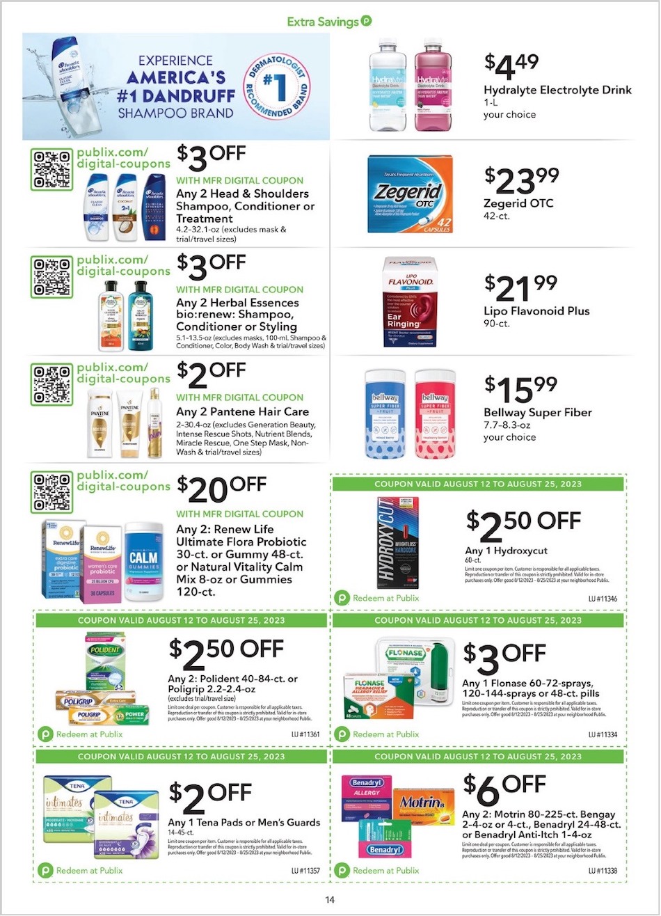Publix Ad Extra Savings 12th – 25th August 2023 Page 14