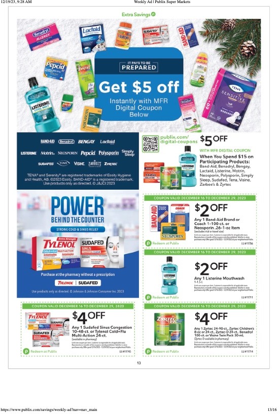 Publix Ad Extra Savings 16th – 29th December 2023 Page 13