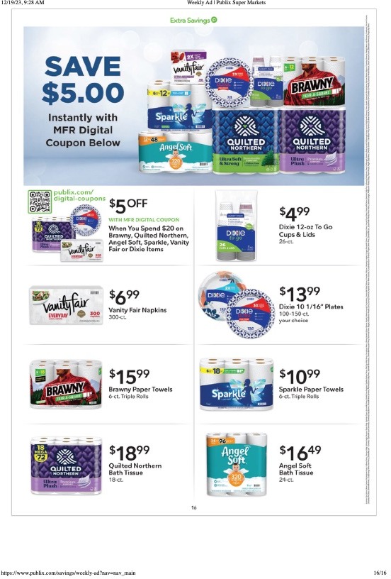 Publix Ad Extra Savings 16th – 29th December 2023 Page 16