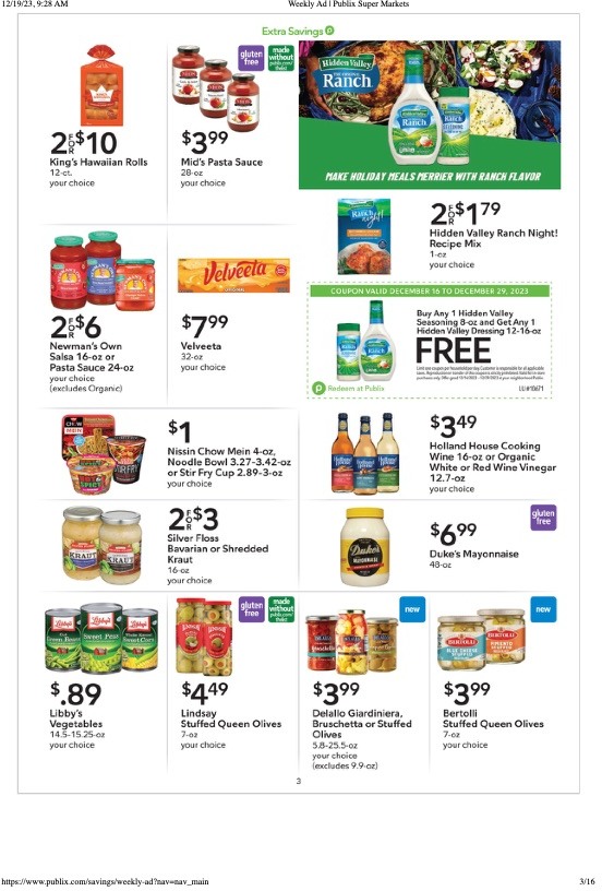 Publix Ad Extra Savings 16th – 29th December 2023 Page 3