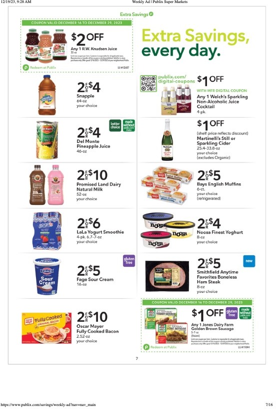 Publix Ad Extra Savings 16th – 29th December 2023 Page 7