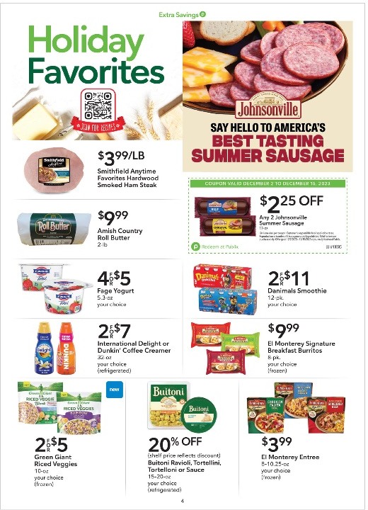 Publix Ad Extra Savings 2nd – 15th December 2023 Page 4