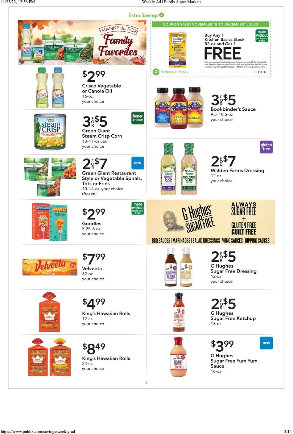 Publix Ad Extra Savings 18th November – 1st December 2023 Page 3