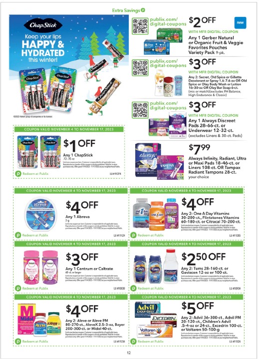 Publix Ad Extra Savings 4th – 17th November 2023 Page 12
