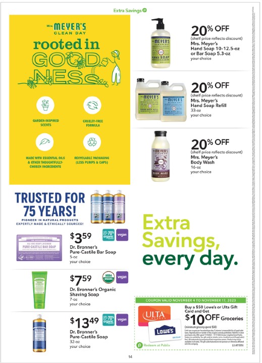 Publix Ad Extra Savings 4th – 17th November 2023 Page 14