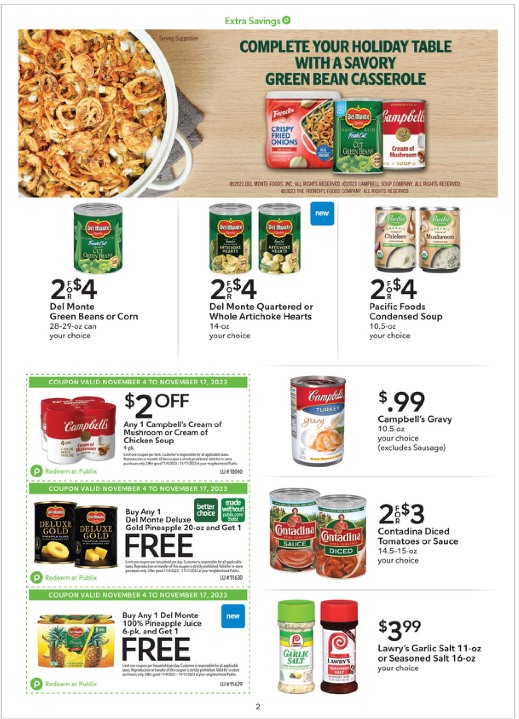 Publix Ad Extra Savings 4th – 17th November 2023 Page 2