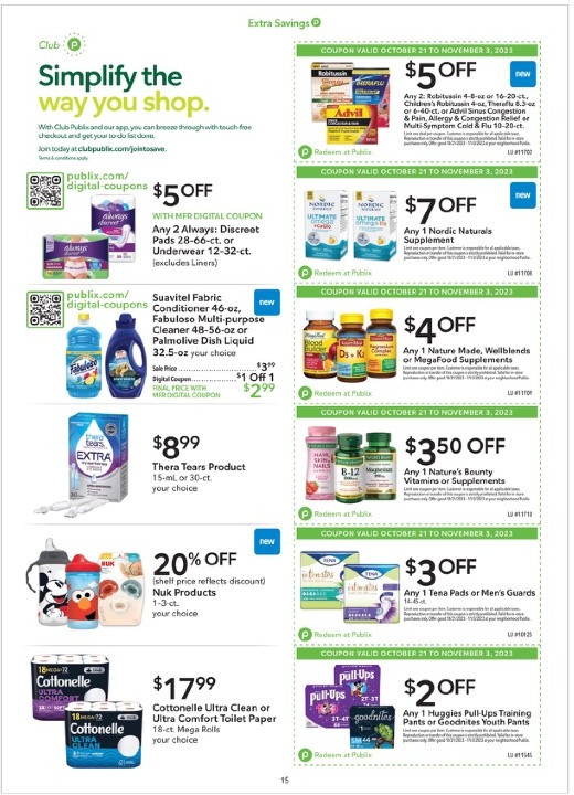 Publix Ad Extra Savings 31st October – 3rd November 2023 Page 15