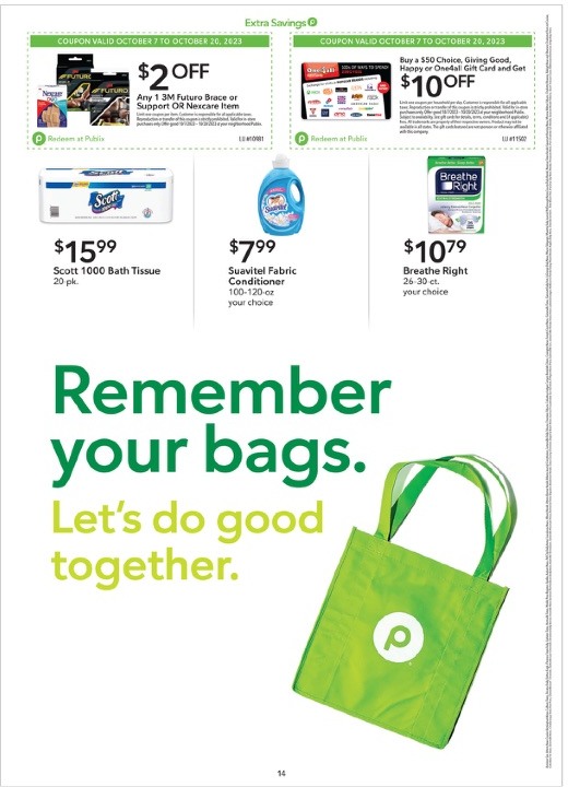 Publix Ad Extra Savings 7th – 20th October 2023 Page 14
