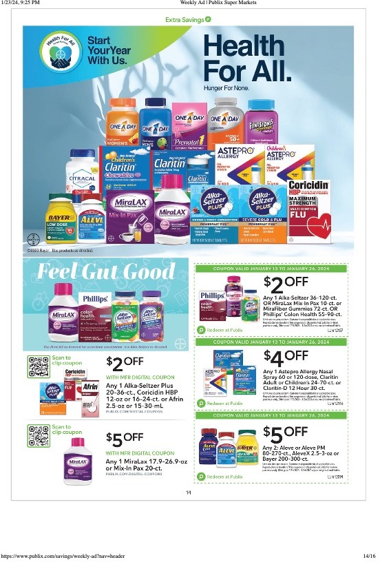Publix Weekly Ad Extra Savings 13th – 26th January 2024 Page 14