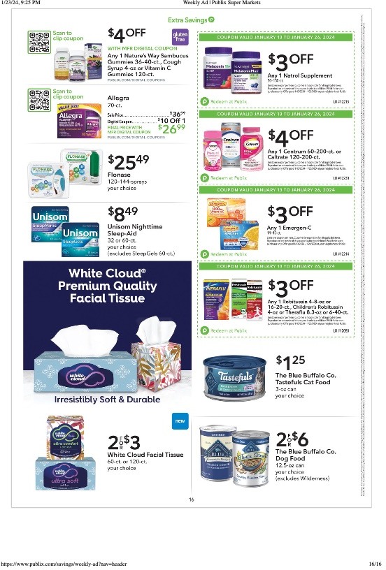 Publix Weekly Ad Extra Savings 13th – 26th January 2024 Page 16