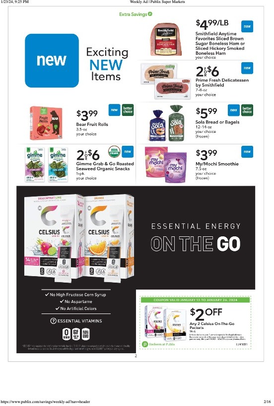 Publix Weekly Ad Extra Savings 13th – 26th January 2024 Page 2