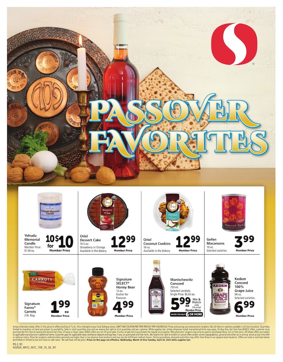 Safeway Passover Ad 20th – 30th April 2024 Page 2
