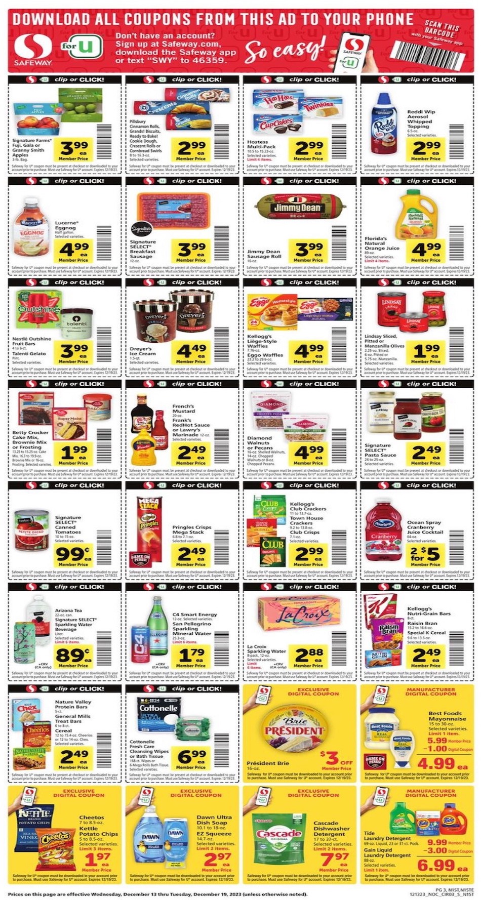 Safeway Weekly Ad 13th – 19th December 2023 Page 3