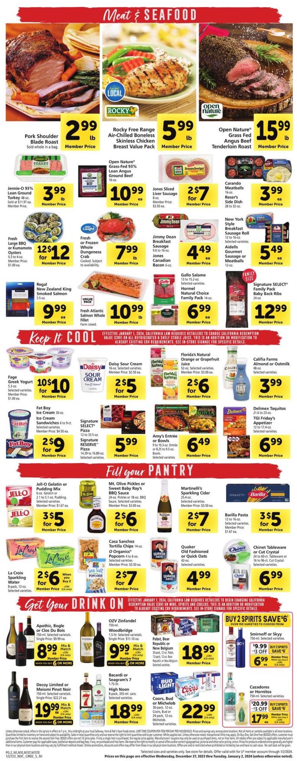 Safeway Weekly Ad 27th December – 2nd January 2024 Page 2