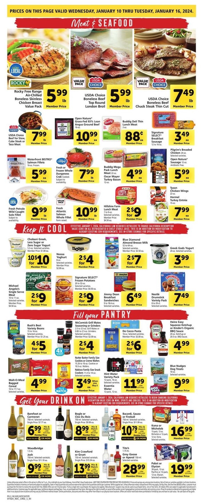 Safeway Weekly Ad 10th – 16th January 2024 Page 2