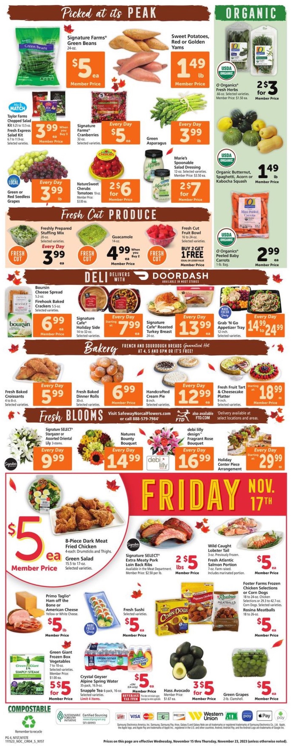 Safeway Weekly Ad Thanksgiving 15th – 22nd November 2023 Page 4